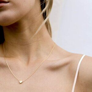 New! Anthropologie 14K Gold Plated Heart Necklace (3012) NWOT